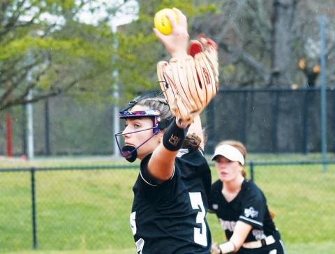 Junior ace Memory Frapp struck out seven Cherokee batters to aid Robbinsville’s thumping of the Lady Braves on Friday. Photos by Montana Buchanan/The Graham Star