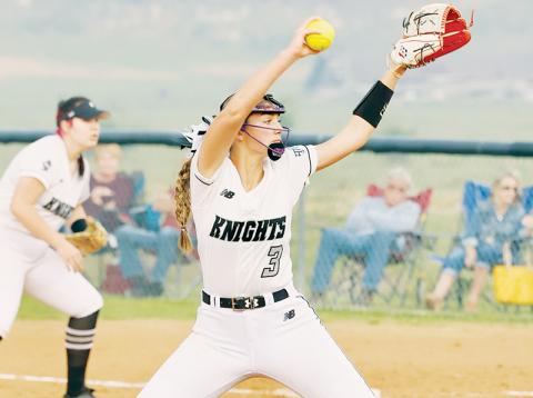 Lady Knights junior Memory Frapp improved to 6-0 on the season April 6, flirting with a no-no while striking out seven Lady Devils in a five-inning, 11-0 rout over Swain County. Photo courtesy of Miranda Buchanan/Robbinsville High School Yearbook
