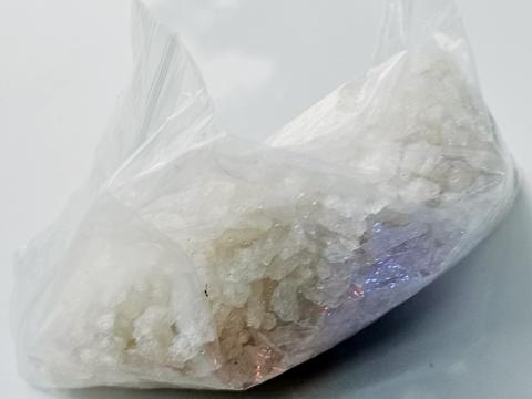Graham County Sheriff’s Deputy Justin Stewart confiscated this bag of suspected meth off a suspect during a Sept. 2 traffic stop, after K-9 Sam indicated the presence of narcotics orders in the vehicle. Photo courtesy of Graham County Sheriff's Office
