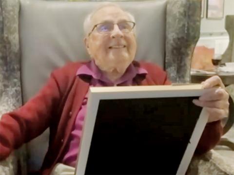 Town of Lake Santeetlah Council Member Ralph Mitchell could not contain his excitement while on Zoom for the Sept. 14 meeting after being presented with a certificate recognizing Mitchell, 94, as the oldest public servant in North Carolina.