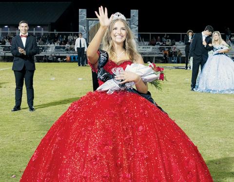 Robbinsville High School senior Taelyr Ann Jackson was revealed as this year’s Miss Black Knight at halftime of Friday’s homecoming game. Photo courtesy of Maria Shook Photography