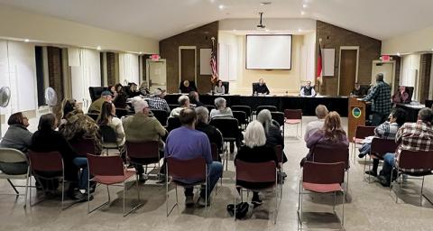 Public outcry about the county’s decision to shut down all but three sanitation sites led to a crowd of roughly 40 residents lining the community room for Tuesday’s meeting. Photo by Kevin Hensley/editor@grahamstar.com