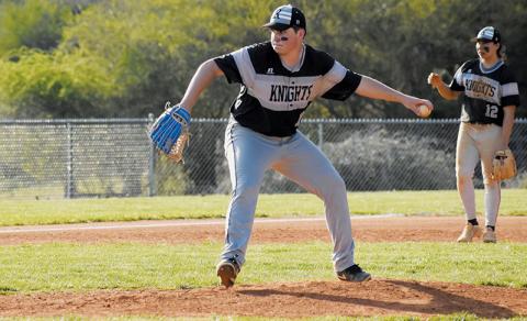 Ethan Orr blanked 10 Cherokee batters in March 21’s 9-2 victory; while Quinn Jumper (12) tripled home the winning runs in Monday’s 10-8 win at Swain County. Photo by Jacquline Gayosso/The Graham Star