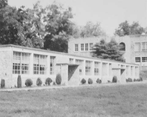 The old Robbinsville Elementary School was a two-story structure, centered around a 250-seat auditorium.