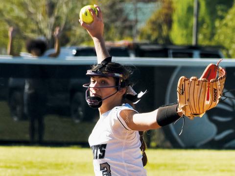 Senior Memory Frapp became the Robbinsville Lady Knights’ all-time “strikeout queen” Monday,  surpassing the program’s former standard in a 14-4 rout of Hiwassee Dam. Photo by Jacquline Gayosso/The Graham Star