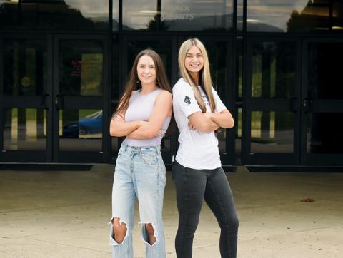 Emma Beasley (left) and Memory Frapp are Robbinsville High School’s respective Class of 2024 salutatorian and valedictorian. Photo by Kevin Hensley/editor@grahamstar.com
