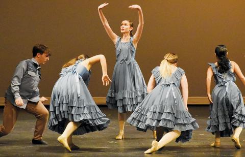 Anna Wehr is not your typical teenage girl: she does not enjoy being the center of attention – unless she’s  performing in front of a crowd on behalf of the Stardance Performing Arts dance studio. Here, a lyrical number titled “Dust Bowl” temporarily sees her peers form a semi-circle around Wehr. Photos by Kevin Hensley/editor@grahamstar.com