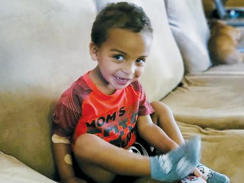 Axton Hazel Reap was thrilled to be in his own home again July 31, just a week after a quick slip almost caused severe heartbreak.