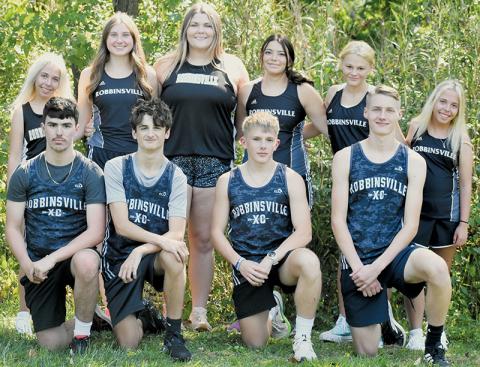The 2024 Robbinsville High School cross country team. All names are listed from left. Front row: Avery Brown, Keller Henry, Austin Bohn and Nathan Frederick. Back row: Kamree Oliver, Abby Wehr, Bentley Riggins, Alyssa Bohn, Madison Cable and Skyler Oliver. Not pictured is Xamuel Wachacha. Photo by Kevin Hensley/sports@grahamstar.com