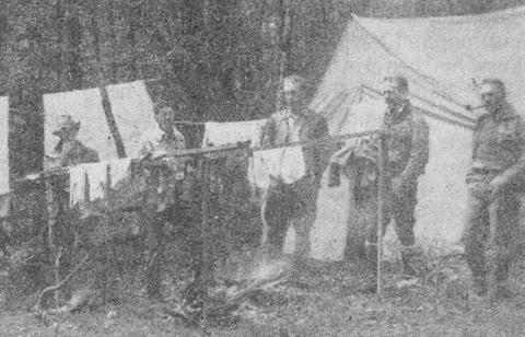 The U.S. Forest Service timber cruising crew in the 1930s, near what is now the Joyce Kilmer Forest. From left are Walt Smith, Bryant McClure, Fred Weise, Roan Bradley and John Waslik. Photo courtesy of John Beasley
