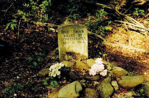 The grave of Bas Shaw. Photo by Marshall McClung/The Graham Star