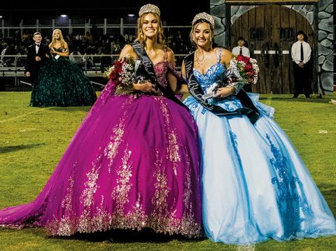 For the first time in school history, a pair of students will share the title of homecoming queen: Claire Barlow (left) and Jozlyn Garland finished in a tie for the coveted distinction. Photo by Royce Worbington/The Graham Star