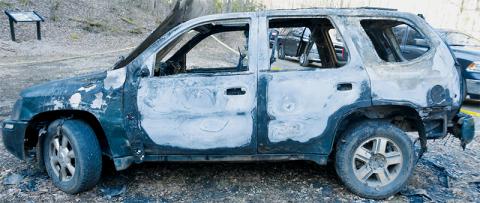 Authorities found Carley Walls’ vehicle burning on Tatham Gap Road roughly 12 hours before her body was discovered some 15 miles away. Photo courtesy of Graham County Sheriff's Office