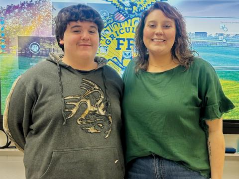 Robbinsville High School freshman Nick Wilson has been selected to participate in the Western North Carolina Dairy Beef Feeder Calf Program. He is pictured alongside Robbinsville High agricultural teacher Adrienne Watts. Photo by Latresa Phillips/The Graham Star
