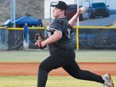 Rylen Orr was named the Opening Day starter for the Robbinsville Black Knights in Feb. 27’s season debut at Towns County, Ga. Photo by Kevin Hensley/sports@grahamstar.com
