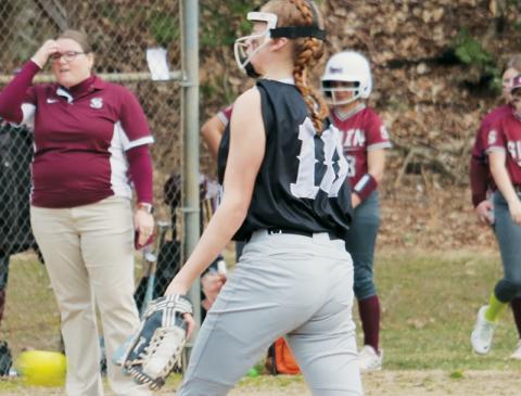 Lady Knight Ella Nelms has struck out a combined 18 batters in her first two starts of the 2025 season. Photo by Kyla Garland/The Graham Star