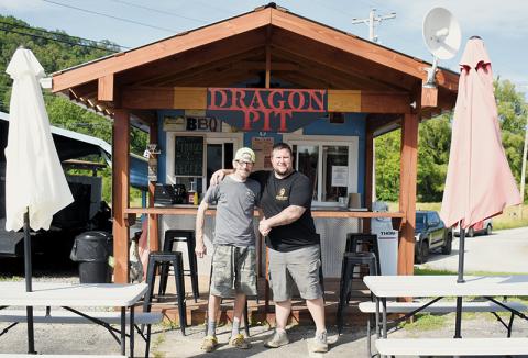 The Dragon Pit might have a new identity, but the location and menu remain familiar. Former T Dubbs owner Tracy Williams (left) sold the popular barbecue stand to Aaron Bradley in February. Photos by Kevin Hensley/editor@grahamstar.com