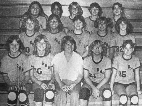 The Robbinsville Lady Knights volleyball team was featured on The Graham Star's Sept. 18, 1980 front page. All names are listed from left in each row. Front row: Lynette Anderson, Claudine Williams, head coach Judy Nichols, Debi Payne and Myra Adams. Second row: Loretta Williams, Eve Wachacha, Linda Garland, Kim Jenkins and Vicki Jordan. Back row: Tammy Chekelelee, Jennifer Wachacha, Debbie Stiles, Elaine Stewart and Lisa Jones. The team was 3-1 when the photo was published.