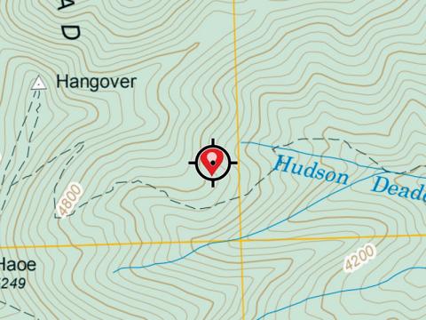 This map pinpoints the location (circled in red) where an Atlanta man was found after a 12-hour search Aug. 28. Map courtesy of Tory Lynnes/Graham County Fire and Rescue