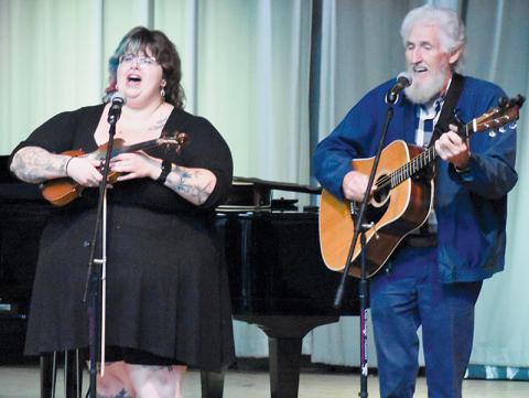 Popular local duo Julie Nelms and Sonny Reighard headlined Saturday’s Graham Cancer Support Group Music Variety Show. Photo by Kevin Hensley/editor@grahamstar.com