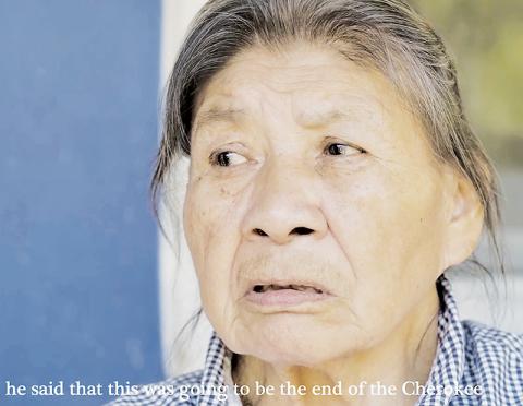 Beloved Woman and native Cherokee language speaker Ella Bird was featured in the PBS-NC documentary A Sacred Thread, which premiered this summer. Bird's on-screen quote is referencing a speech made by then-Chief Richard Sneed,  regarding the disappearance of the Cherokee language and its native speakers.