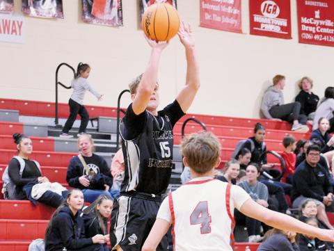 Black Knights senior Dane Knott unleashed six 3's on the Copper Basin (Tenn.) Cougars in Monday's season opener, which played a key role in Robbinsville collecting a victory. Photo by Kevin Hensley/sports@grahamstar.com