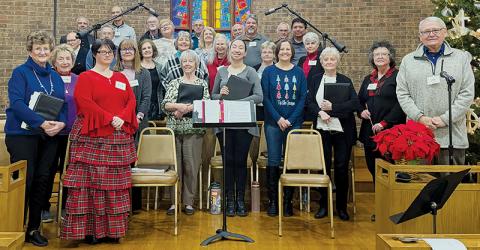 Members of both the Robbinsville United Methodist Church and Bryson City First Baptist Church choirs will hold a Christmas concert entitled “Music in the  Mountains” at 3 p.m., Saturday. The groups met for rehearsal Sunday.