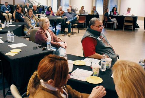 A group of attendees listen intently to a presentation at March 12's Graham County Business Roundtable. Photos by Kevin Hensley/editor@grahamstar.com