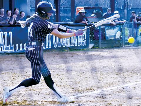 Robbinsville senior Anna Williams had two doubles in Tuesday’s win over Cherokee. Photo by Bella Eddings/The Graham Star