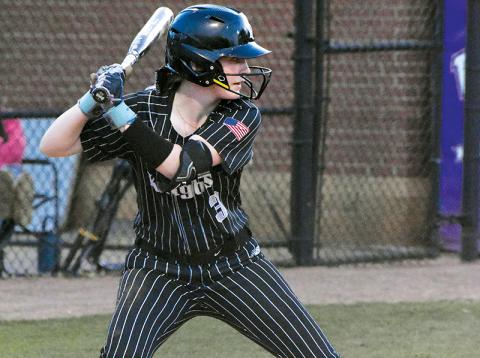 Daphne Barlow stands poised in the batters box during April 9's game against A.C. Reynolds. Barlow drove in Robbinsville's only runs during last week's shocking loss to Enka. Photo by Bella Eddings/The Graham Star