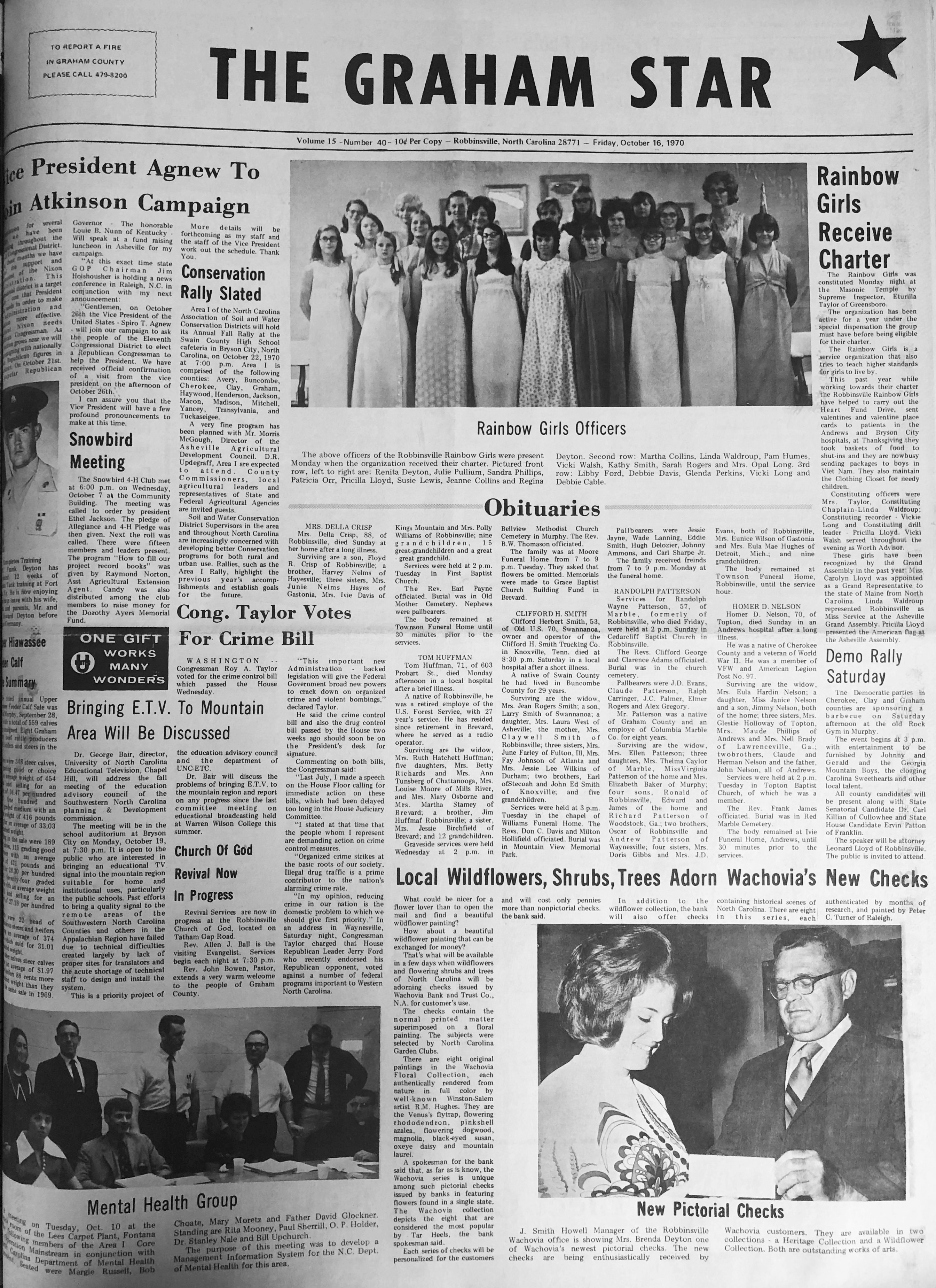 The Graham Star’s front page from 50 years ago (Oct. 16, 1970).