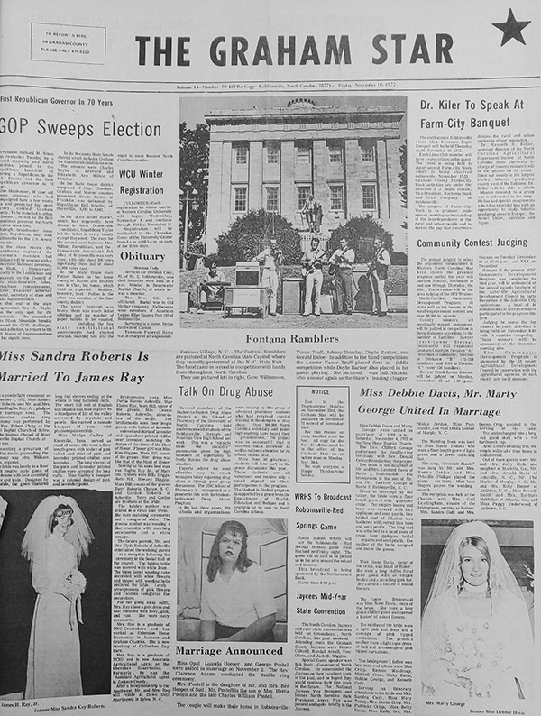 The Graham Star's front page from 50 years ago (Nov. 10, 1972).