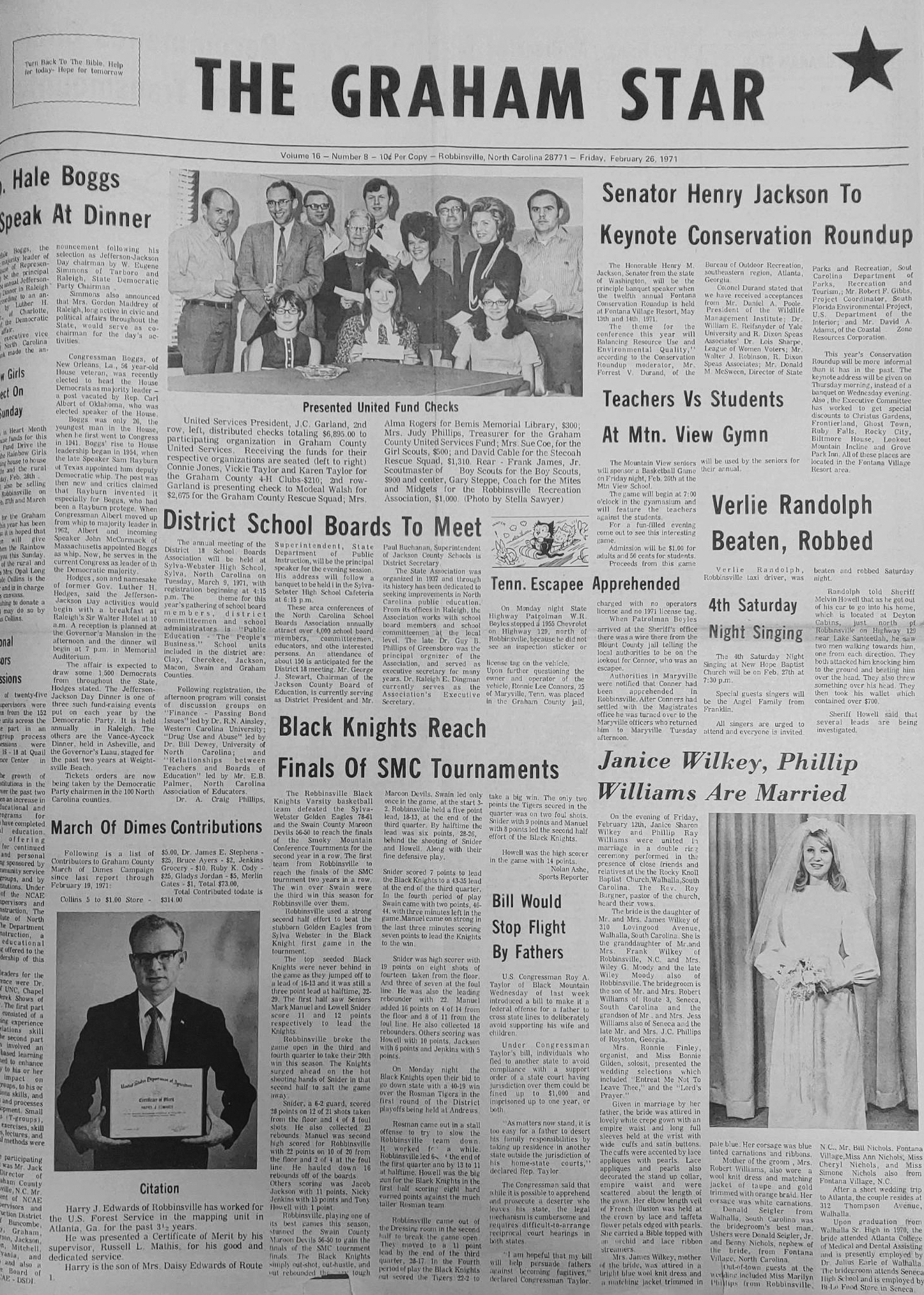 The Graham Star’s front page from 50 years ago (Feb. 26, 1971).