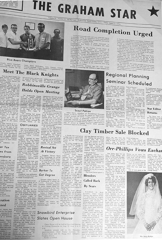 The Graham Star’s front cover from 50 years ago (Aug. 21, 1970).