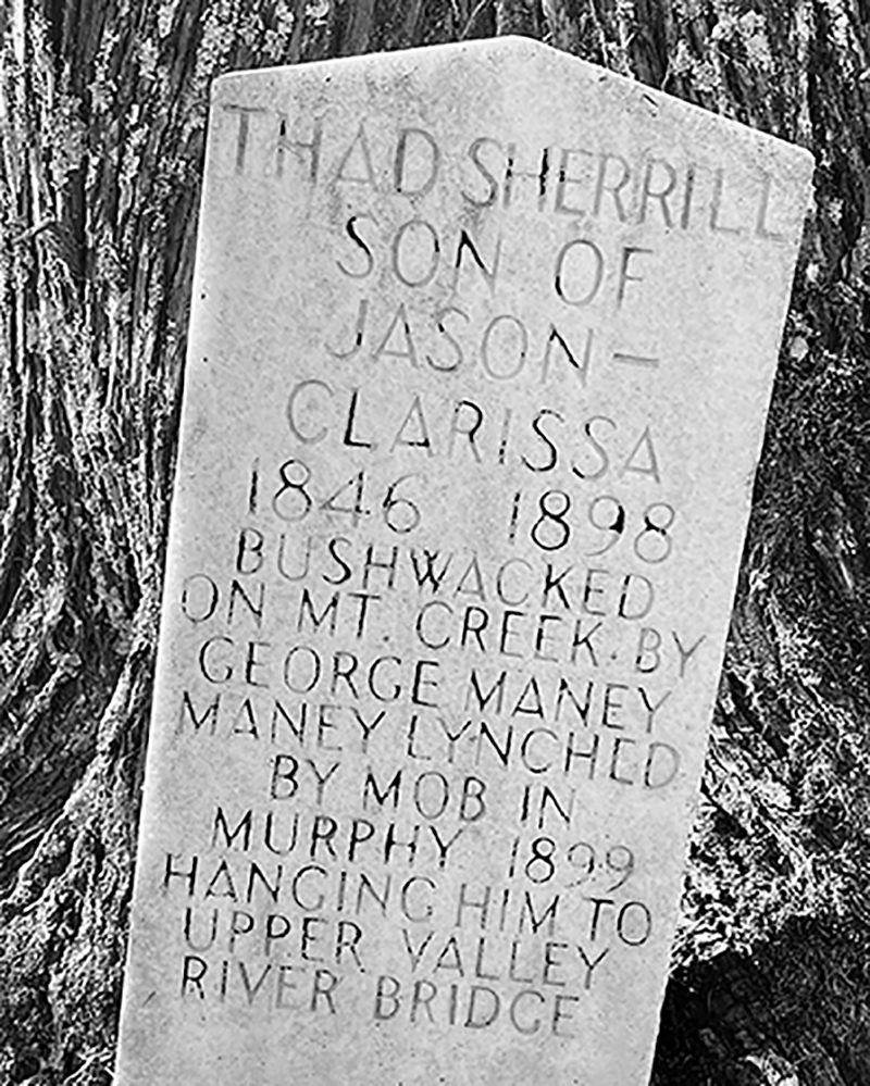 Thad Sherrill’s grave is marked by a stone that was installed after a fund-raiser in the late 1950s. Photo by Randy Foster/news@grahamstar.com