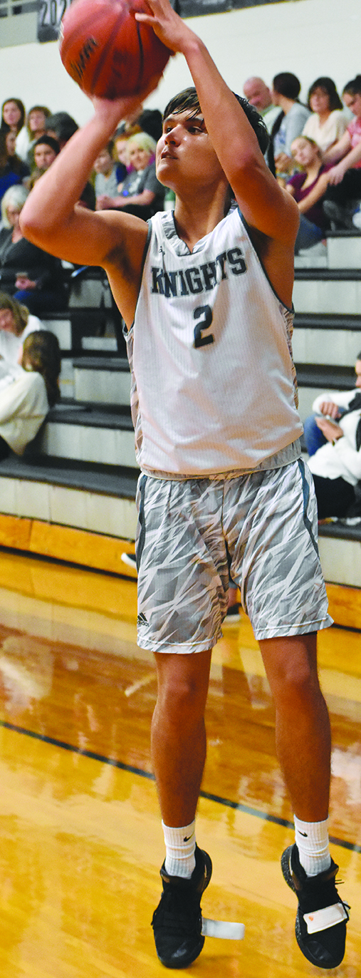 Robbinsville's Landyn Hall pulls up for a 3 during Tuesday's game against Nantahala.