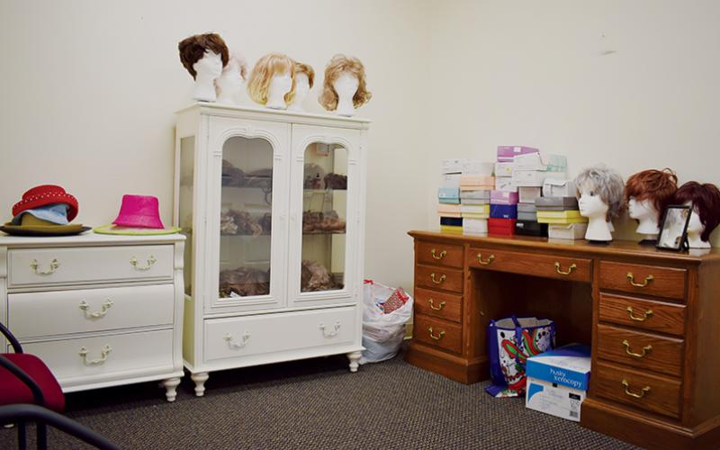 Innovations Salon in Robbinsville has a Care Room set up for cancer patients, which includes wigs, hats, scarves and bras. The Salon is working with the Graham Cancer Support Group, a new organization. Photo by Art Miller/amiller@grahamstar.com