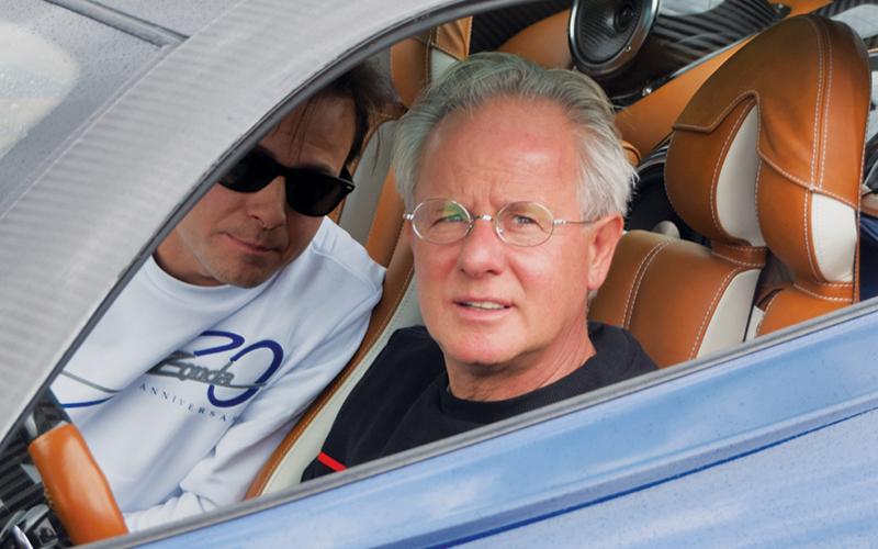 Horacio Pagani (right) is now a billionaire after  forming his own Italian super-car company in 1992. His son Christopher (left) joined Mr. Pagani in visiting  Robbinsville High School on Oct. 16.