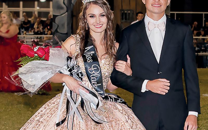 Miss Cambrie Lovin was named the 2019 Robbinsville High School homecoming queen during Friday night's ceremony. She was escorted by her brother Carson Lovin and is the daughter of Brandon and Haley Lovin. Photo by Byron Housley/The Graham Star