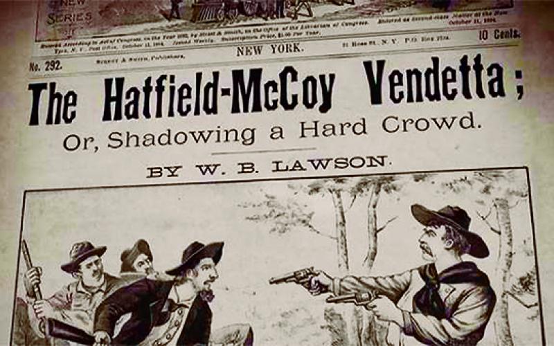 Headlines such as this mythologized the Hatfield-McCoy feud. Photo courtesy of West Virginia Public Broadcasting