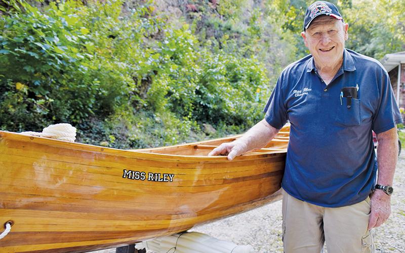 Sweetgum resident George Poerner spent the last year building this 14-foot canoe. The 86-year-old veteran plans to launch the craft in Graham County waters soon. Photo by Art Miller/amiller@grahamstar.com