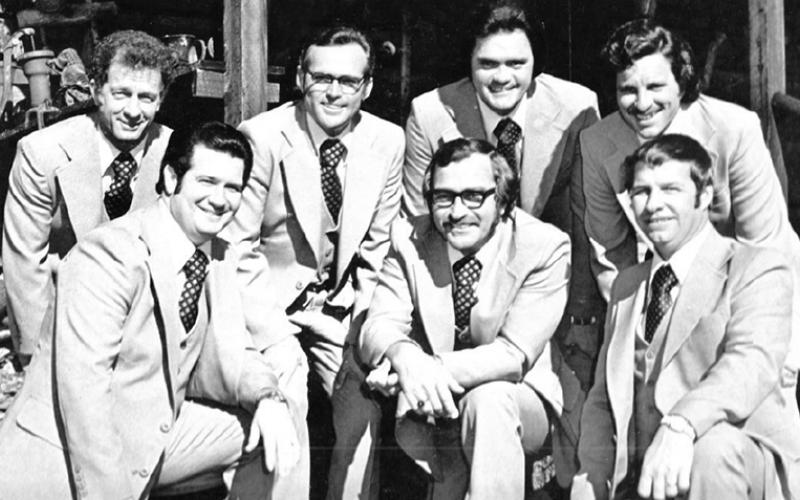 The Journeymen expanded from the original quartet, with a variety of members over their 22 years. On the cover of one of their four albums are (front row, from left): Ray Lane, first tenor; Willie Bratcher, lead and Ron Wilcox, piano. Second row, from left: Jackie Anderson, baritone; Wayne Williams, bass; Joe Collins, drums and Herman Spell, bass guitar.