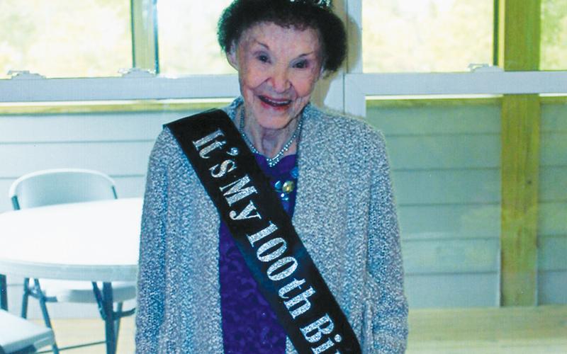 Neowne Adams was all smiles as she celebrated her 100th birthday with family and friends at Cedar Cliff Baptist Church on Oct. 20, 2019. Adams passed away Feb. 9, at the age of 101. Photo by Marshall McClung/The Graham Star