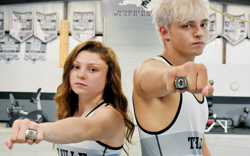 For the first time in North Carolina history, a pair of siblings won an individual state championship in both the same sport and the same calendar year. Robbinsville’s Aynsley and Kyle Fink reached the pinnacle in wrestling last season. Photo by Kevin Hensley/sports@grahamstar.com