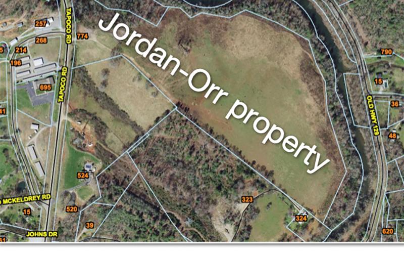 An overhead view of the Jordan-Orr Property, located off U.S. Highway 129.