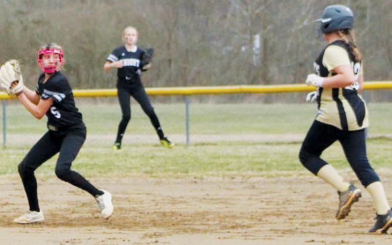Anna Williams looks to turn the second leg of a double play during March 15’s home game against Hayesville. Photo courtesy of Tyffany Hicks/Contributing Photographer