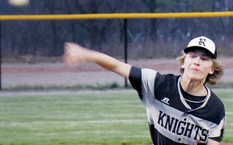 Sophomore Graylen Orr – shown delivering a pitch April 11 against Brevard – was 1-of-3 Black Knights that received an All-Smoky Mountain Conference Honorable Mention. Photo courtesy of Crystal White/Contributing Photographer