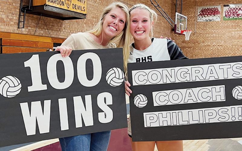 Kadey’s achievement was extra special for her younger sister Kensley (right), who has grown up watching her sister play – and then coach – the Lady Knights.