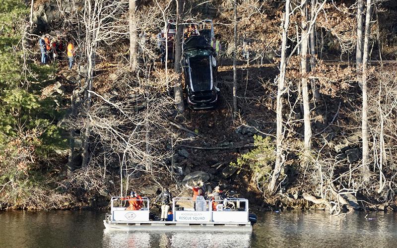 An SUV was pulled from Lake Santeetlah around 5 p.m. today, after crashing into the water overnight. The N.C. Highway Patrol confirmed to The Graham Star on Thursday evening that 23-year-old Robbinsville resident Jose Alfredo Moreno-Romero passed away in the accident. Photo by Randy Foster/news@grahamstar.com