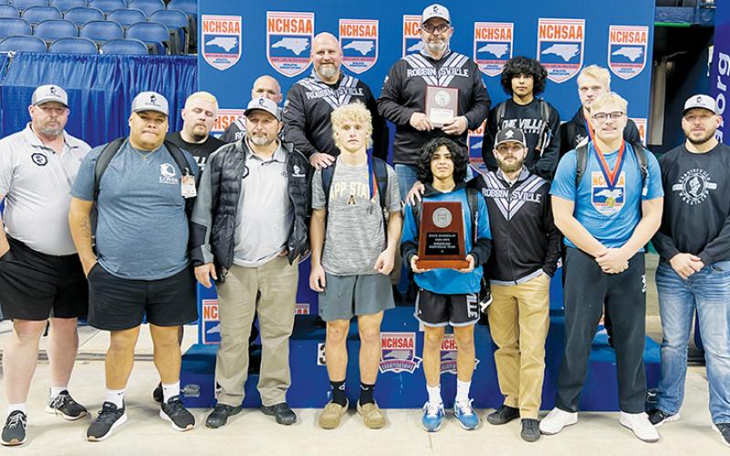 The Robbinsville Black Knights finished as the N.C. High School Athletic Association’s 1A Runner-Up (falling 137.5-127.5 to Avery County) at the conclusion of the 2022-23 individual state tournament in Greensboro.
